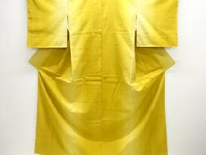 未使用品　縦暈し一つ紋手織り真綿紬着物